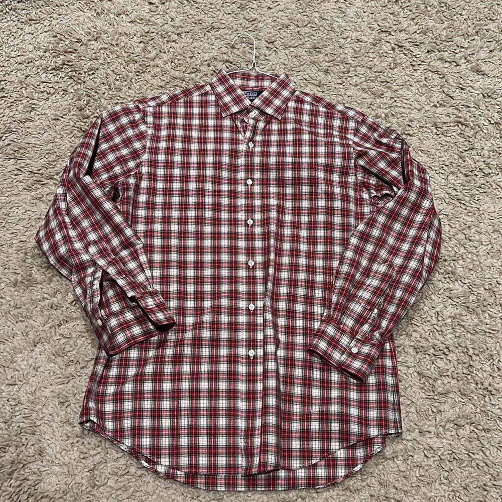 Polo by Ralph Lauren Regent Custom Fit Plaid Button Down LS Shirt Large